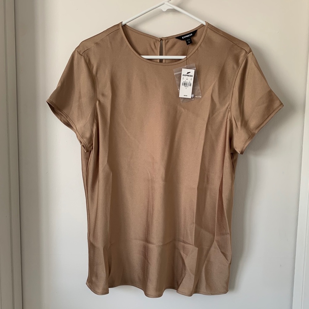 Express satin crew neck top